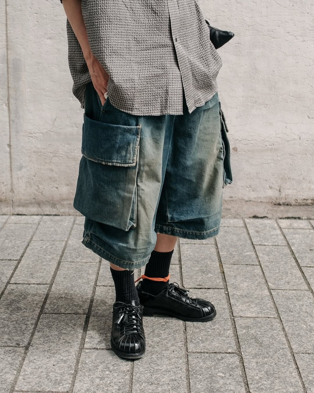 CLESSTE / Vintage Dyed Selvedge Denim City Military Half Pants (Vintage Indigo)