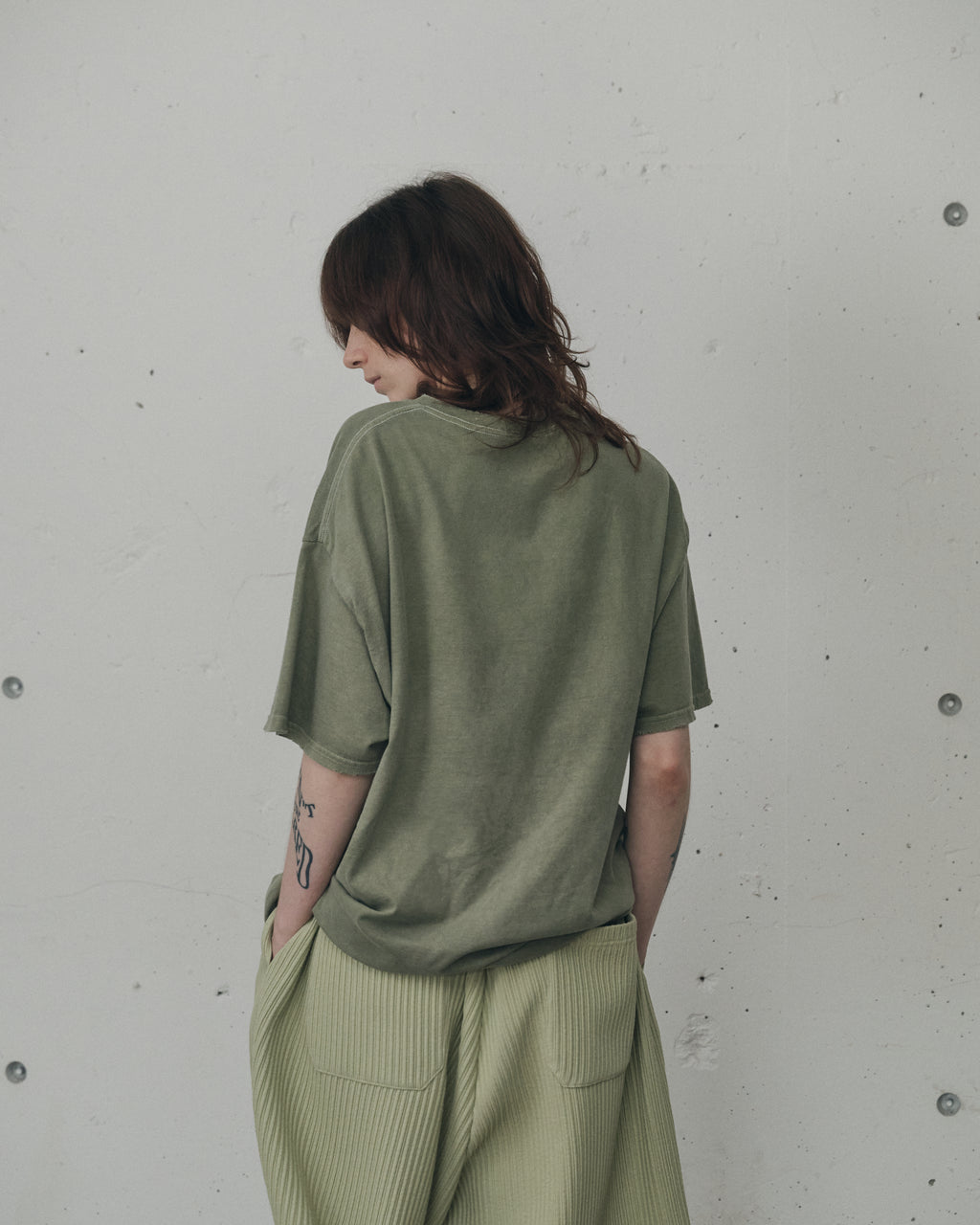 ANCELLM / Embroidery T-Shirt  (Graymint)