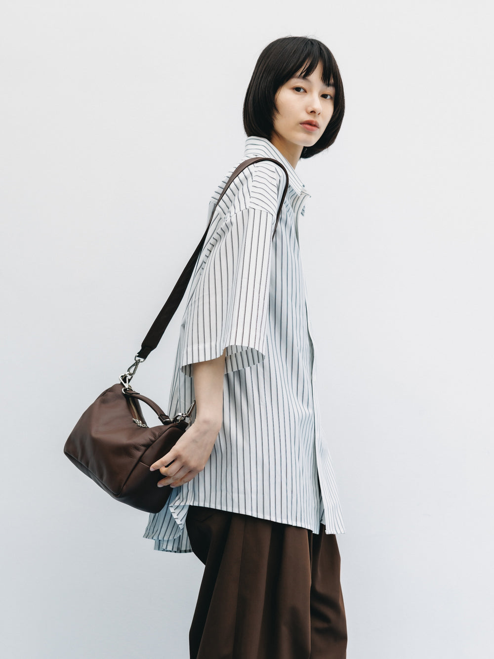 CLESSTE / Thick/Thin Stripe 46G Knit Everyday S/S Shirt (White Stripe)