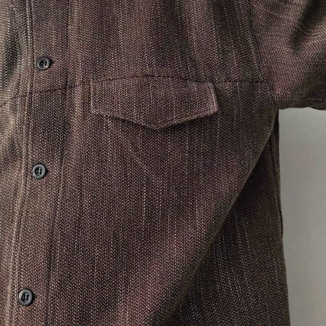 ANCELLM / Melange Wool Work Shirt Blouson (Brown)