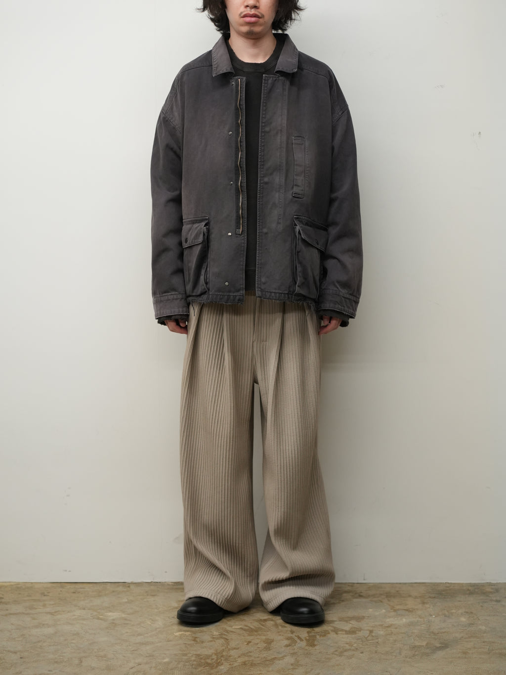 ANCELLM / Highcount Drill Aging Jacket (Black)