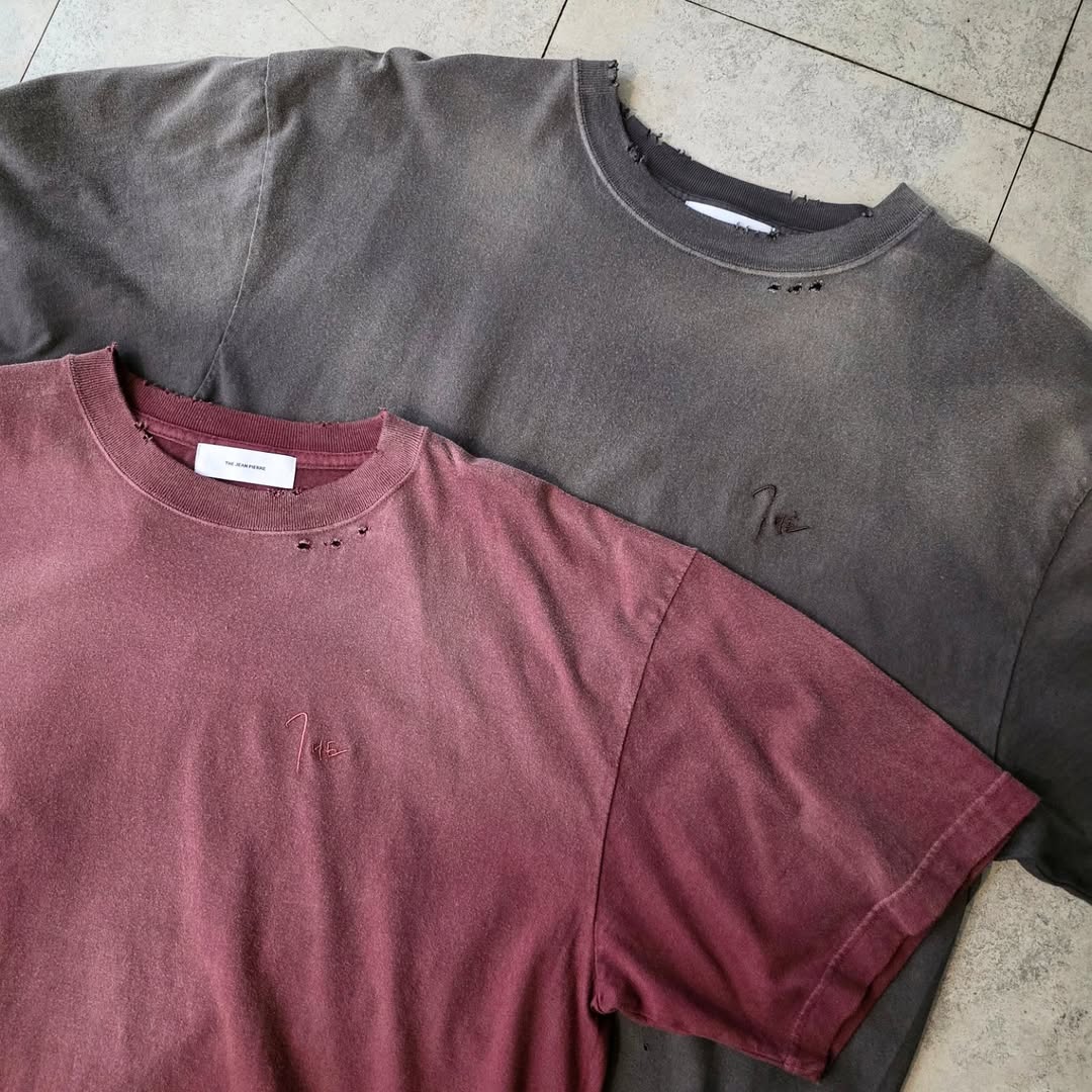 THE JEAN PIERRE / Signature Pigmentdye Grunge Destroy SS Tee (Bordeaux)