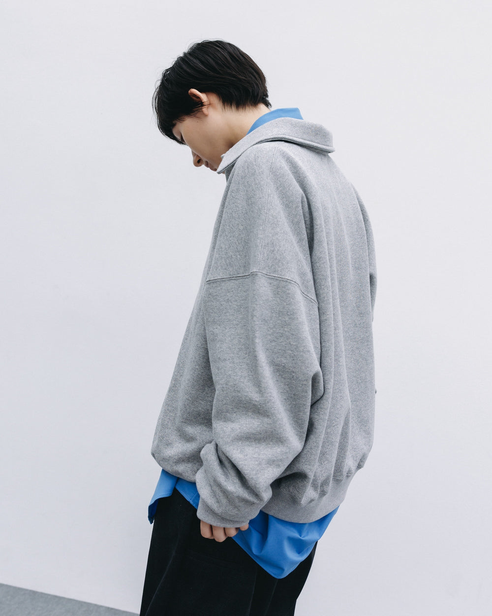 CLESSTE / Half Snap Sweat Shirt (Gray)