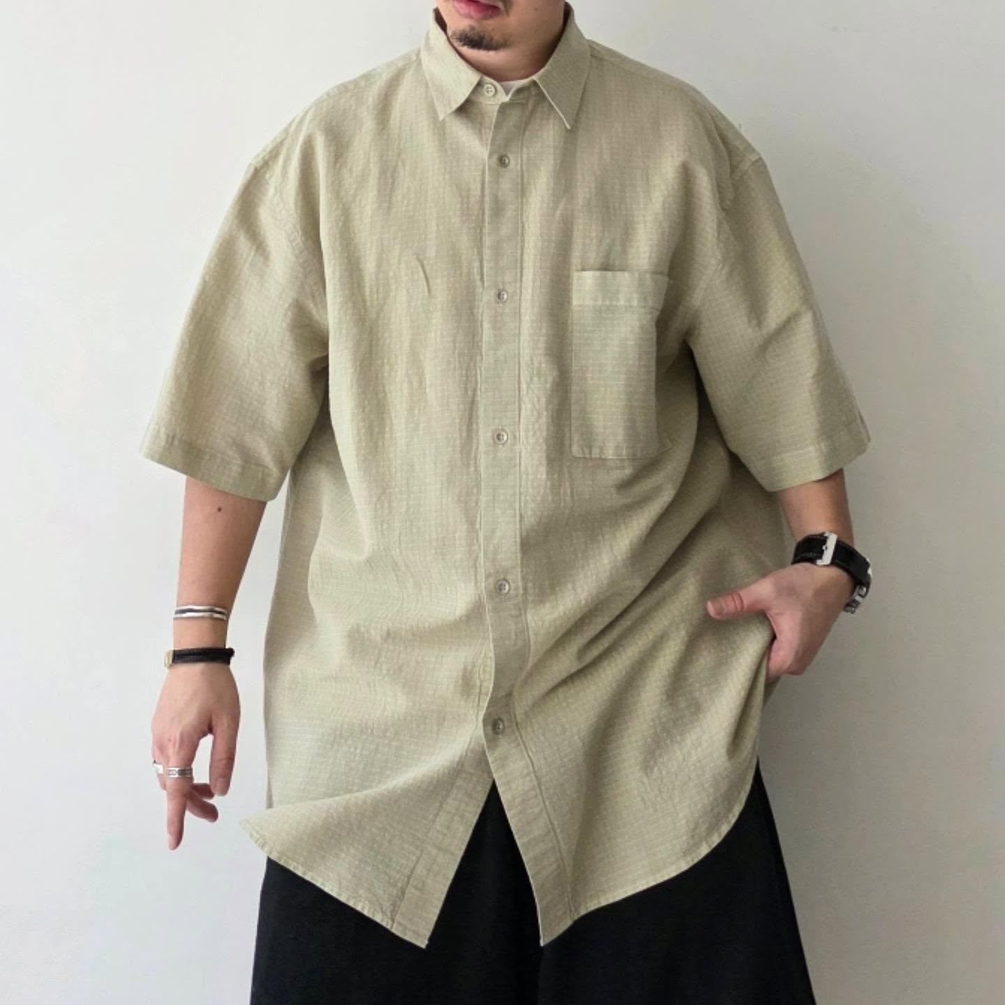 NOMAT / S/S Shirt Silk Cotton Ripstop (Mistgreen)