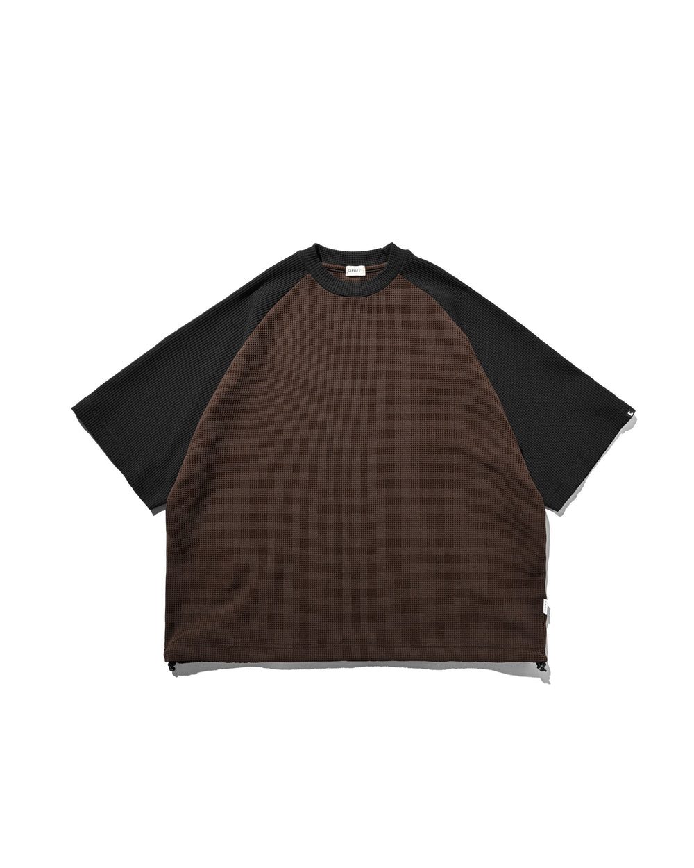 CLESSTE / City Light Thermal Raglan S/S T-Shirt With Drawstrings (Brown x Black)