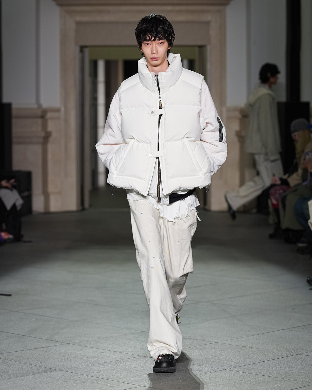 ANCELLM / Straight Wide Denim Pants (G.White)