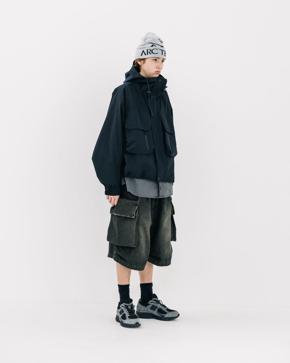 CLESSTE / Vintage Dyed Selvedge Denim City Military Half Pants (Vintage Black)