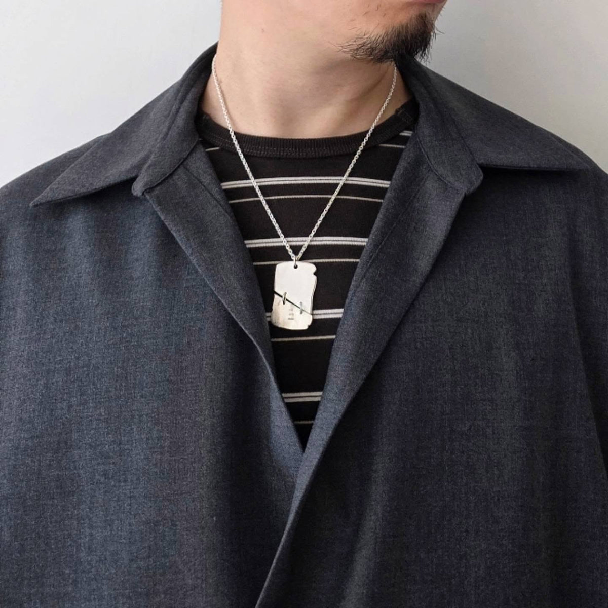 NONNOTTE / Draping Overlap Shirt (Charcoal Top)