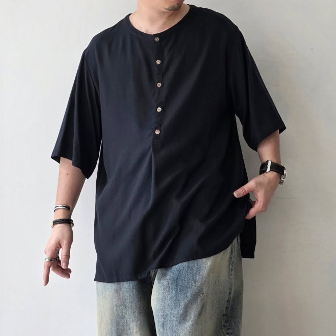 SABY / Bamboo Amuzen H-N Shirts (Black)