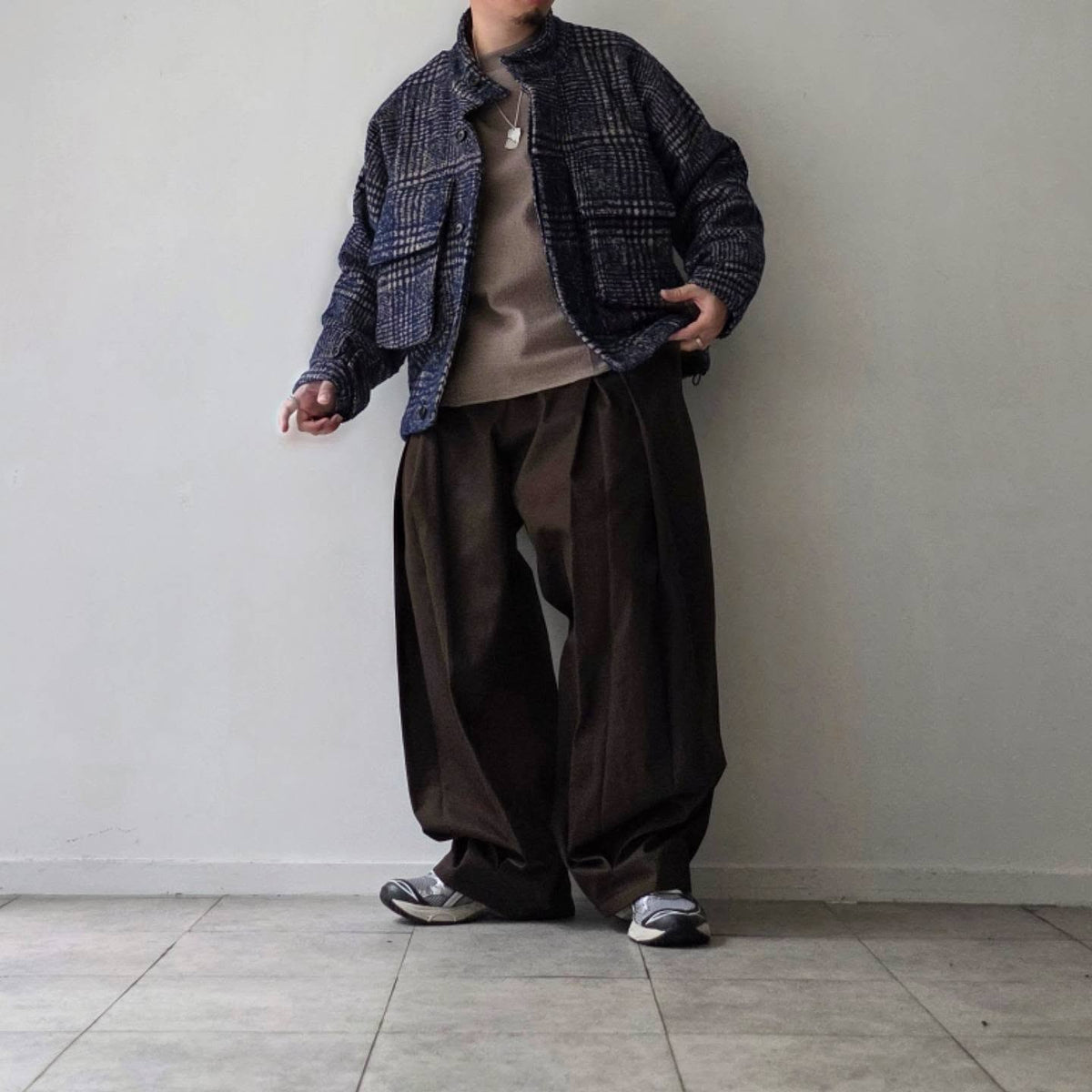 GANDER / Wool Peveril Jacket (Blue Check)