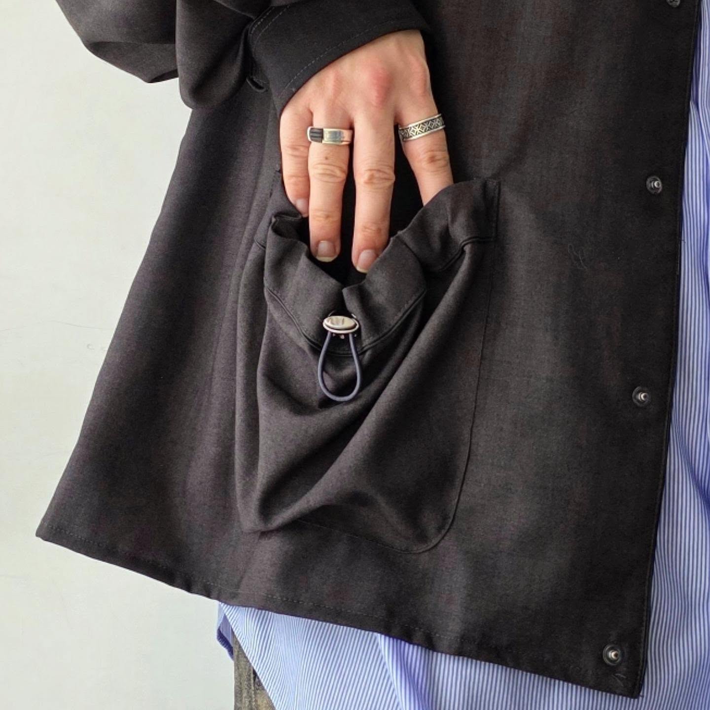 THE JEAN PIERRE / Urban Wool Tech Pyjama Shirt (Black)