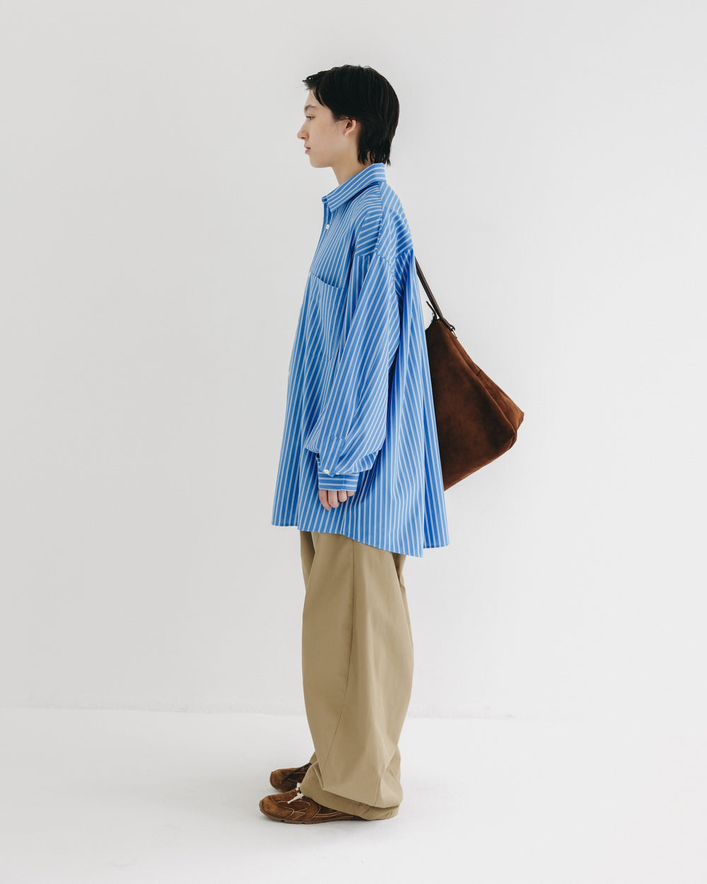 CLESSTE / 46G Knit Everyday L/S Shirt (Sax Blue Stripe)