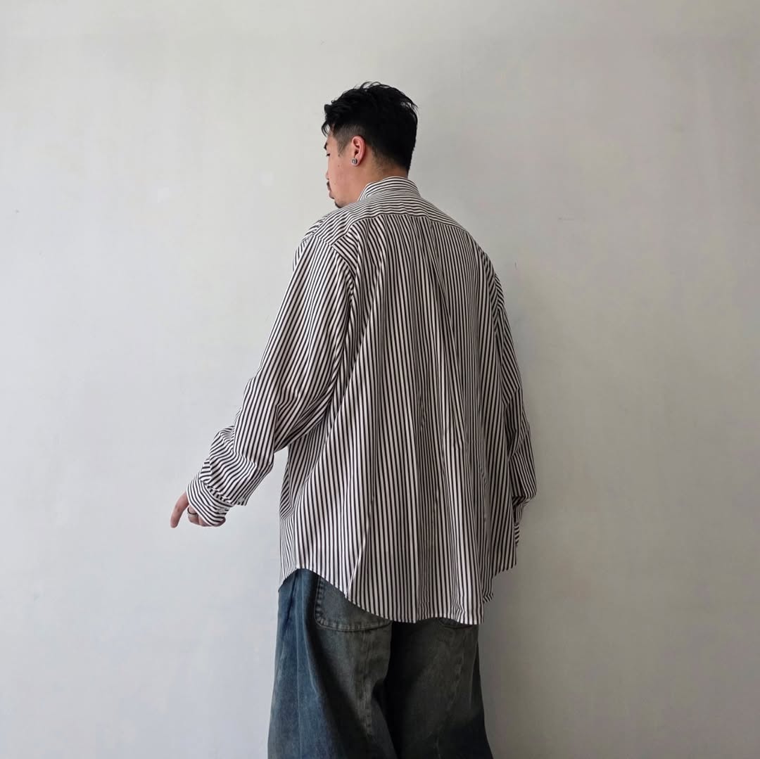 KANEMASA PHIL / 46G Atmosphere Stripe Shirt (Graphite Green)