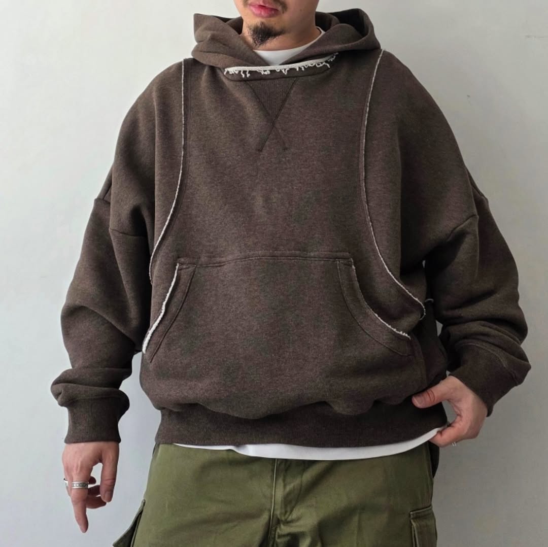 GANDER / Reversible Hatton Hoodie Dark Brown