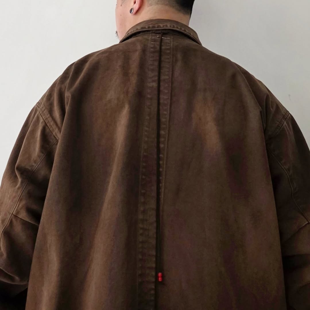 ANCELLM / Highcount Drill Aging Jacket (Brown)