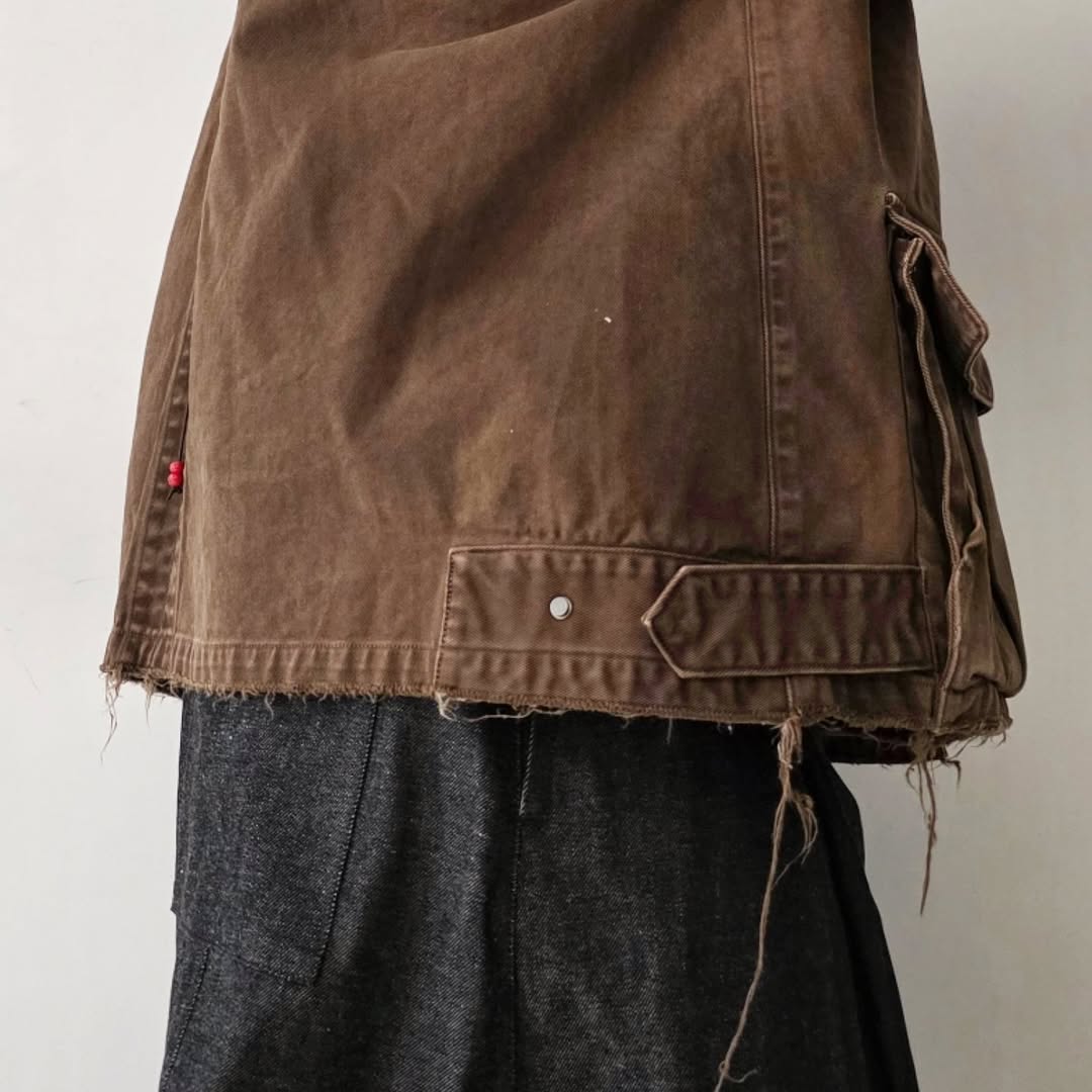 ANCELLM / Highcount Drill Aging Jacket (Brown)
