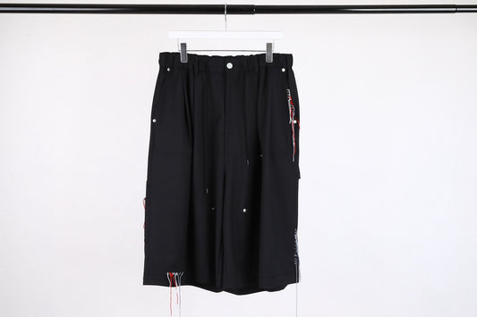 DISCOVERED / Summer Wool Looping Wide Shorts (Black)