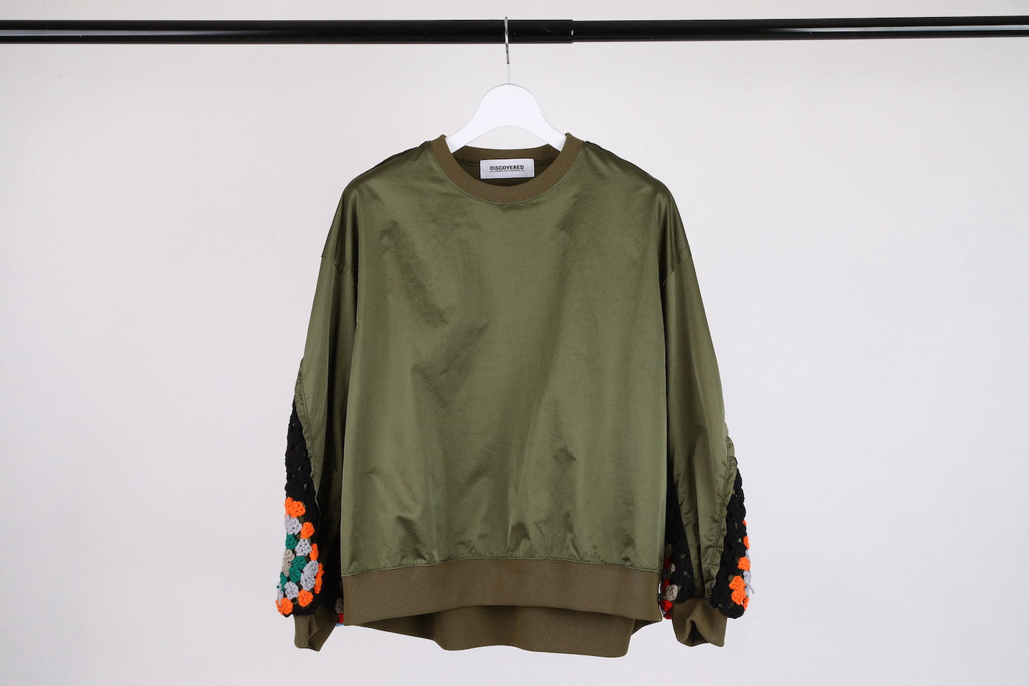 DISCOVERED / Kajif Nylon Crochet Sleeve Pullover (Khaki)